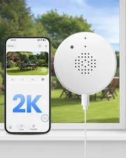 2K Window Camera WiFi 6 Indoor Security Camera for Home No Drill Night Vision
