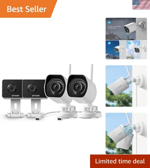 Smart Home Security Camera Set: 1080p HD, Night Vision, & Cloud Storage Included