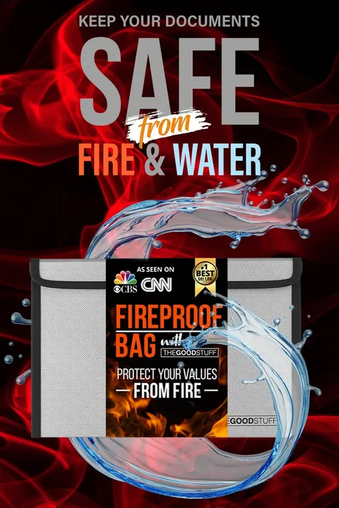 Fireproof Document Bag Envelope Size 8" x 5" 2000°F Rated Fireproof Cash Bags...