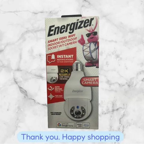 NEW 5GHz Energizer Smart Camera WiFi Indoor Outdoor Standard Bulb Socket Voicee