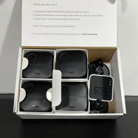 Blink Outdoor 4 Cameras  System with Sync Module- Black (4th Gen)