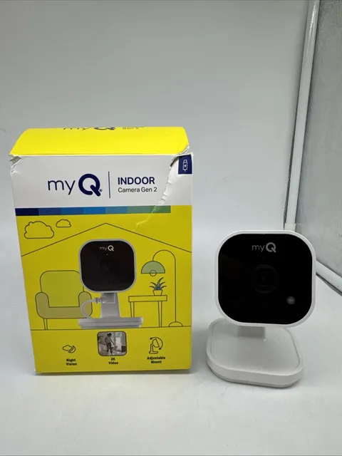 myQ Indoor Plug-in Security Camera Gen 2 – 2K Smart Wi-Fi Camera with Night V...
