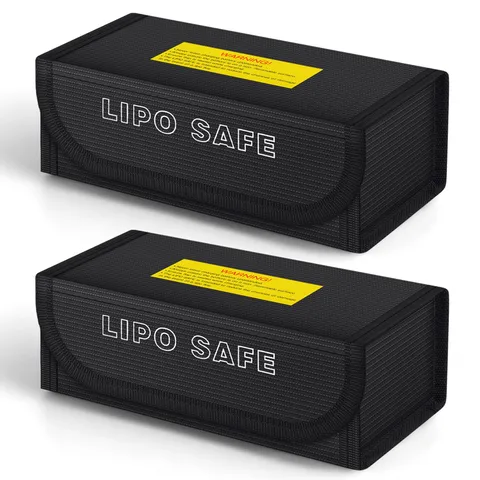 2pcs Lipo Battery Bag, Fireproof Lipo Guard Safe Box, 185x75x60mm Explosionpr...