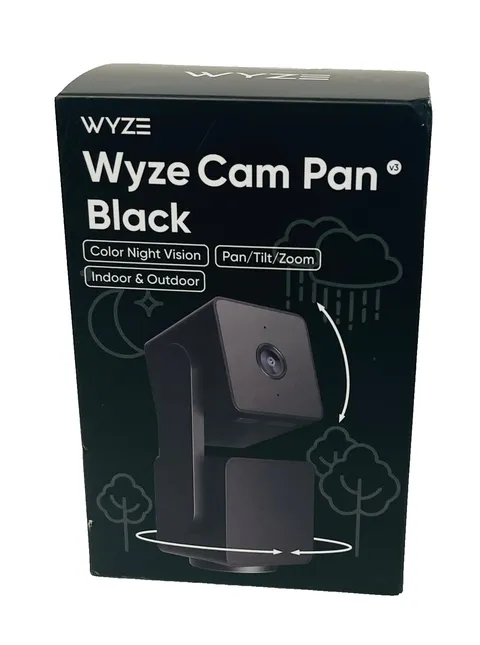 NEW Wyze Cam Pan v3 Black Indoor Outdoor WiFi Security Camera Color Night Vision