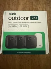 NEW 3 PACK Blink Outdoor 2K+ Wireless Security BLACK CAMERAS W/ SYNC CORE MODULE
