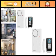 2-Pack Door Alarm Sensors with Remote | Home Security Chime & Window Alert