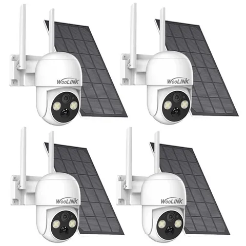 4 Pack Wireless Solar Power Camera Outdoor Wifi Battery Pan/Tilt Securty Camera