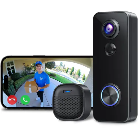 Battery Doorbell, 180° Head-to-Toe Video, Live View with Two-Way Talk, No Mon...