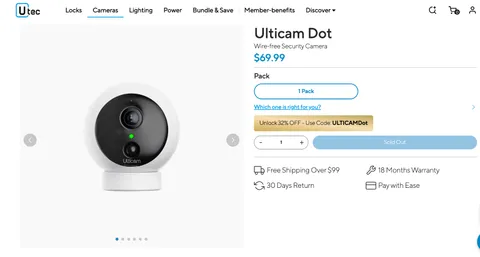 Ultec Ulticam Dot Wire-Free Security Camera New In Box