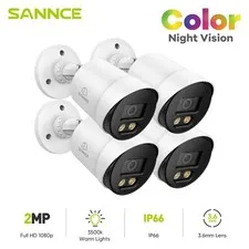 SANNCE 1080P HD Full Color Security Warm Light IP Camera Security CCTV System