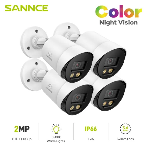 SANNCE 1080P HD Full Color Security Warm Light IP Camera Security CCTV System