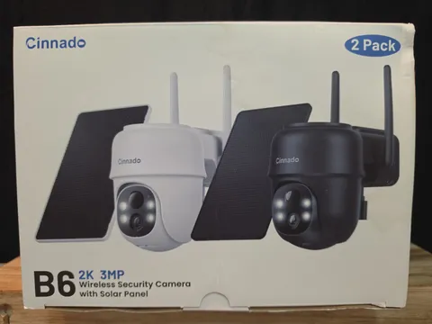 NEW Cinnado B6 2K 3MP Wireless Security Camera With Solar Panel 2 Pack