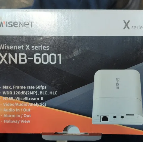 Wisenet XNB-6001 2MP Box/Body IP Security Camera PoE Video/Audio Analytics