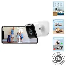 2K Indoor Security Camera with Night Vision & Two-Way Audio - Alexa Compatible
