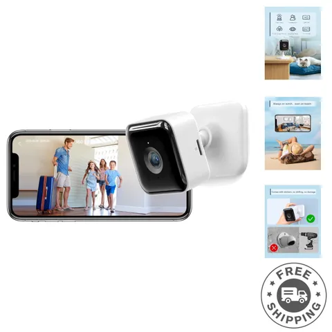 2K Indoor Security Camera with Night Vision & Two-Way Audio - Alexa Compatible