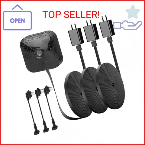 iTODOS 3 Pack 25ft/7.5m Outdoor Power Cord for Blink Outdoor (3rd Gen) XT3,Blink