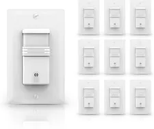 10-Pack Motion Sensor Light Switch, PIR Activated, Neutral Wire Required