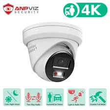 Anpviz 8MP 4K IP PoE Security Camera Outdoor Color Night Vision 2 Way Audio IP67