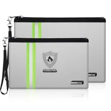 Fireproof Bag for Documents and Money - 2-Pack Waterproof Fire Safe Pouch wit...