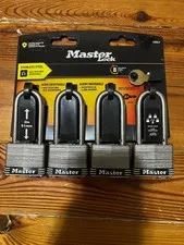 Master Lock 4 Pack Stainless Steel Padlock with 2 Keys 2" 1SSQLH *BRAND NEW*