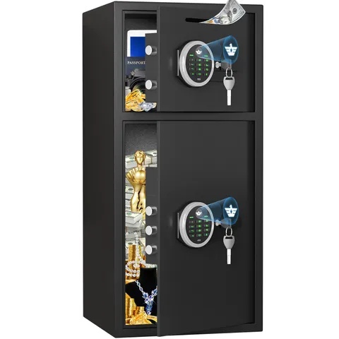 Secondhand 7.0 Cu ft Extra Large Home Safe Box with Double Door & Deposit Slot