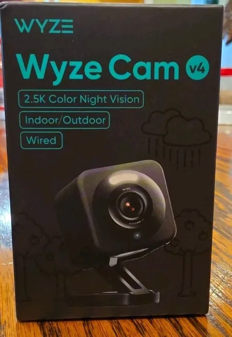Wyze Cam v4 2.5K QHD Indoor/Outdoor WiFi Smart Security Camera Wired Black
