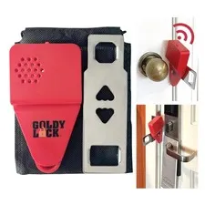 Goldy Lock Portable Alarm and Hotel Door Lock for Home & Travel Security. Doo...