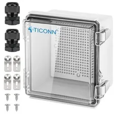 TICONN Waterproof Electrical Junction Box 5.9"x5.9"x3.5", Transparent Cover
