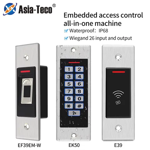 MIni Embedded Fingerprint Access Control Keypad Waterproof Metal RFID 125Khz Sta