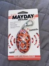 Mayday Mini Floral Orange Defense Keychain Personal Alarm Emergency Keyring NEW