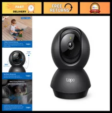 1080p Pan/Tilt Security Camera - Baby Monitor, Pet Cam, Night Vision, 2-Way Audi