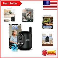 Truly Wireless 2K Indoor Security Camera | 355° Pan, 60° Tilt for Total Coverage