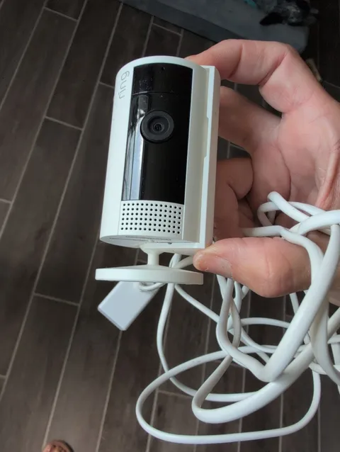 Ring Stick Up Cam 1080p Wi-Fi Indoor/Outdoor Wall Plug-In Camera White Alexa