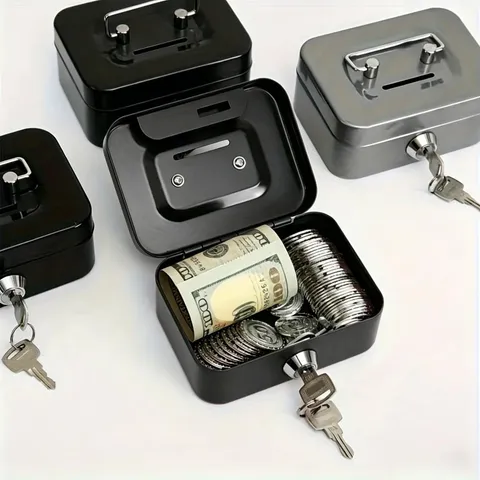 Durable Portable Lockable Cash Box Secure Money Storage fits Daily Organization