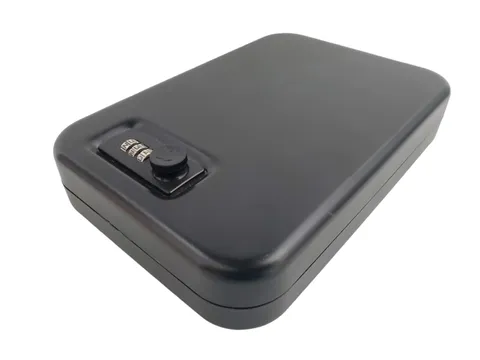 Portable Security Case Lock Box Safe, Combination Lock Travel Safe 9.5" x 6.5"