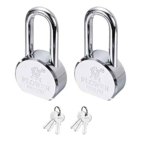 2Pcs 121.5 x 65 mm Heavy Duty Lock Alloy Steel High Security Padlock with 6 Keys