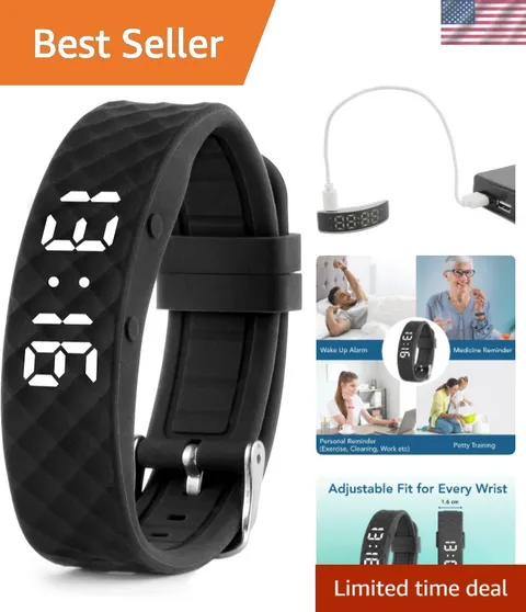 Vibrating Alarm Reminder Watch - with up to 10 Personal Alarms or Pill Remind...