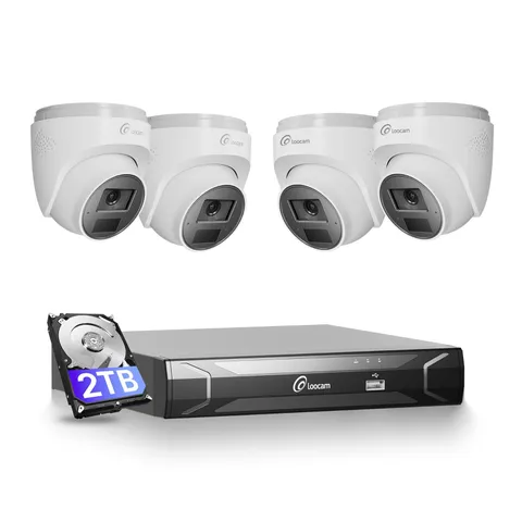 Loocam 4K 8CH PoE Security Camera System 2TB, Two-Way Audio, Smart AI Detection