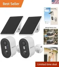 Weatherproof Solar Security Camera System with Dual-Band WiFi & Motion Detection