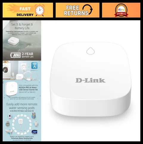 Water Leak Detector Pod - Battery-Powered, Long-Range, Compatible with SW-A11KT,