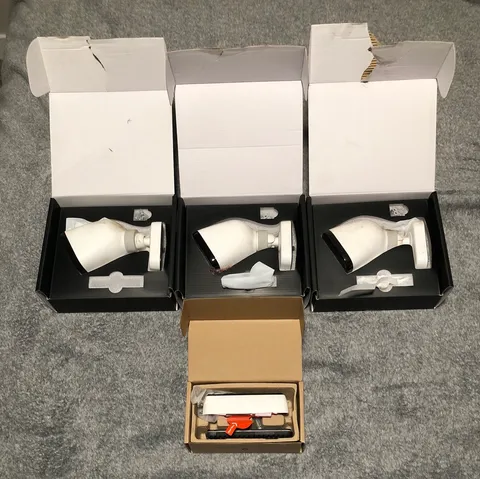 (3) Vivint Outdoor Camera Pro VS-ODC300-WHT & Doorbell Camera VS-DBC300 UNTESTED