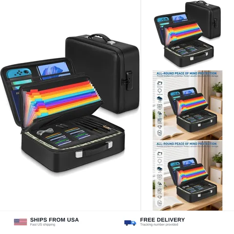 Fireproof Document Box with Combination Lock, Waterproof, Used for Storing Im...