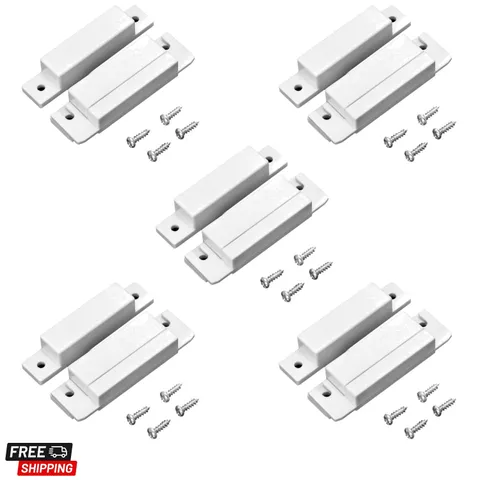 Wired Surface Mounted NC Magnetic Door Window Contact Sensor Alarm Switch 5 Pack