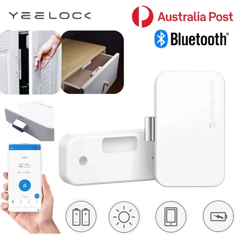 YEELOCK Smart Drawer Cabinet Lock Keyless Locker Window Door App Remote Home AU