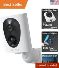VistaFlask Outdoor Security Camera: 2-Way Audio, Motion Detection & Night Vision
