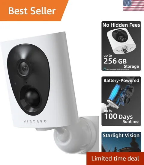 VistaFlask Outdoor Security Camera: 2-Way Audio, Motion Detection & Night Vision