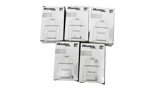 Master Lock 975 Resettable Combination Padlock Lot of 5 Brass Hardened 4-Dial