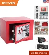 Compact 0.23 Cu Ft Security Safe Box - Portable with Keypad & Emergency Keys