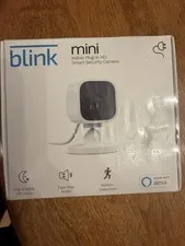 Blink Mini Compact indoor plug-in smart security camera 1080p HD, Never used