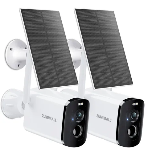 Solar Security Cameras Wireless Outdoor - 2 Packs, 2K Camera for Home Securit...